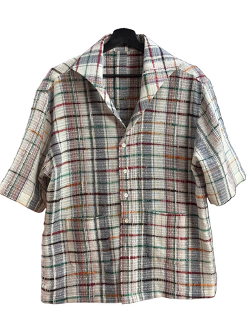 Bespoke one-piece collar shirt inspired by Hollywood actor Gary Cooper, with 2 patch pocket design.