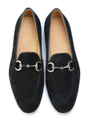 Handcrafted suede penny loafer outsole