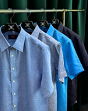 Albini Linen Shirt: Classic Blue Collection