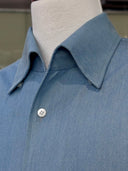 Light blue bespoke chambray shirt in Malaysia
