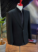 Black full-canvas bespoke suit by WH Bespoke
