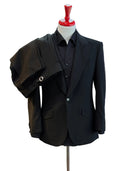 Huddersfield Super Black handmade bespoke two-piece suit