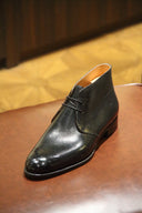 bespoke leather boots close up