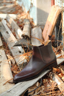 bespoke leather boots back view