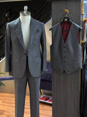Functional kissing sleeve buttons on a handmade bespoke suit