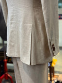 custom tailored linen suit