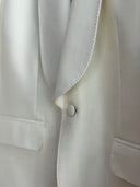 Close up of tuxedo lapel, showing sharp, timeless tailoring with comfort and refinement in malaysia kl.