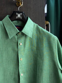 Albini Linen Shirt: Green Tones Collection