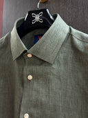 Albini Linen Shirt: Green Tones Collection