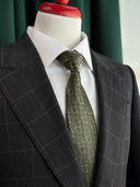 luxury forest green silk tie
