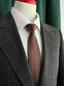 luxury rust brown silk tie
