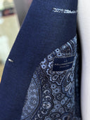 Holland & Sherry Mesh & Hopsack fabric navy double-breasted jacket