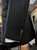 black pinstripe bespoke suit KL tailor