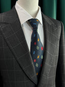 luxury navy novelty silk tie