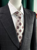 hand rolled cream silk tie