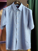 Albini Linen Shirt: Classic Blue Collection