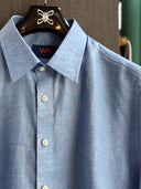 Albini Linen Shirt: Classic Blue Collection