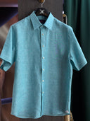 Albini Linen Shirt: Green Tones Collection