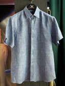 Albini Linen Shirt: Classic Blue Collection