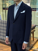 Deep navy bespoke jacket with notch lapels