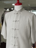 Modern Samfu shirt with Mandarin collar and knotted fastenings