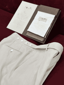 Traditional Chinese knotted fastenings on modern linen shirt