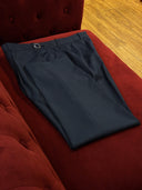 Notch lapels on midnight blue bespoke suit