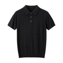 Black polo shirt on a white background