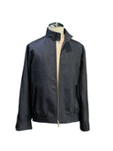 Dark jacket with zipper line near pavilion.