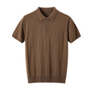 Coffee Brown polo shirt near pavilion