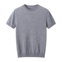 light gray t-shirt  with round neck design.