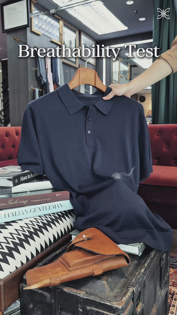 The video is about testing the breathability of merino wool shirts. This is to showcase the premium quality of our polo tee.