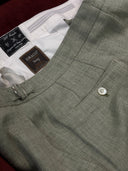 Wool-linen bespoke trousers for a destination wedding