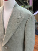 Half-canvas bespoke two-piece suit in sage green