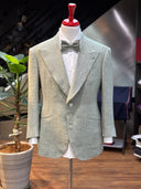 Handmade wool-linen jacket with two-button fastening